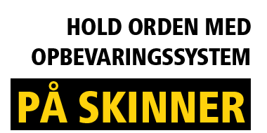 Opbevaringløsning på vægskinner